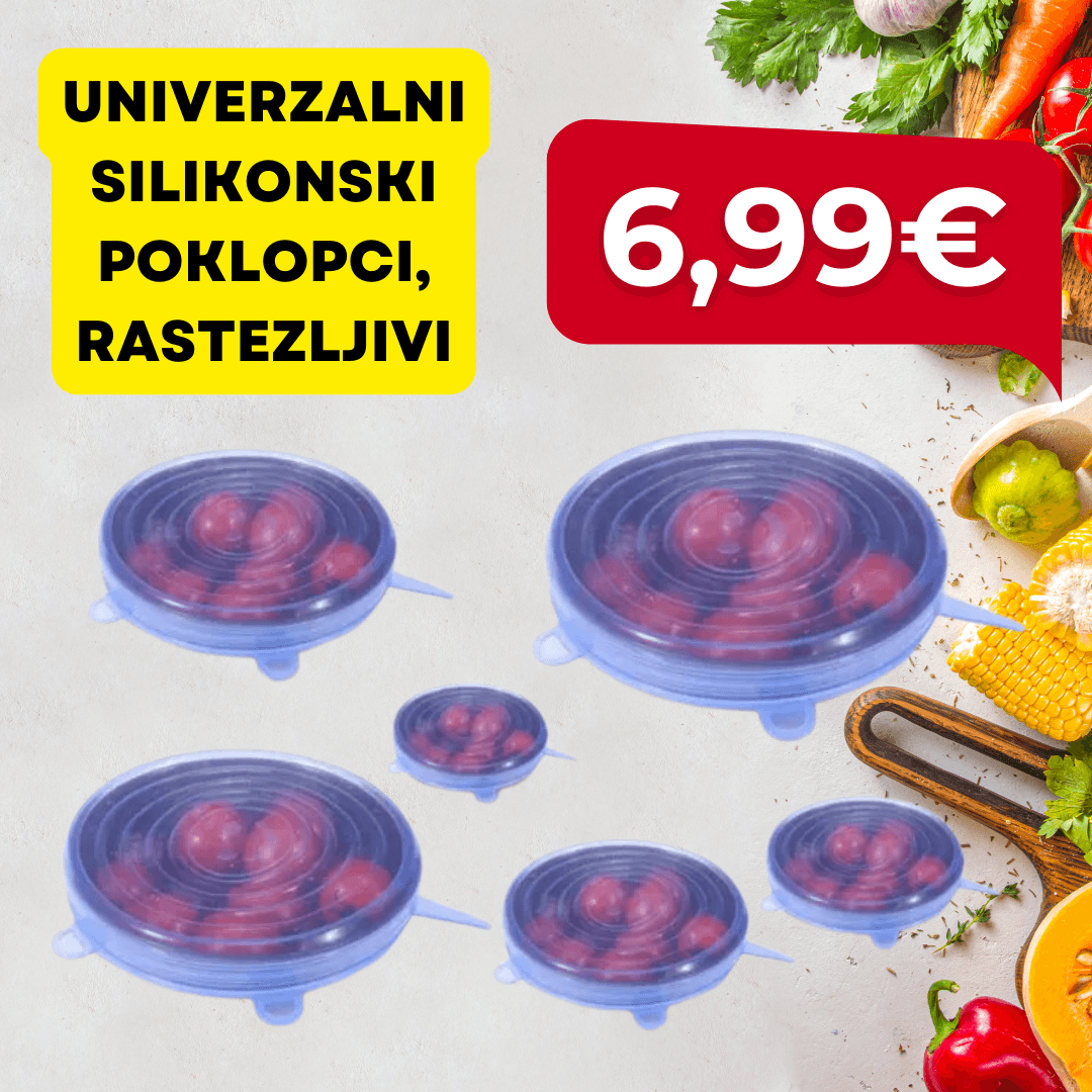 Univerzalni silikonski poklopci, rastezljivi, 6 komada