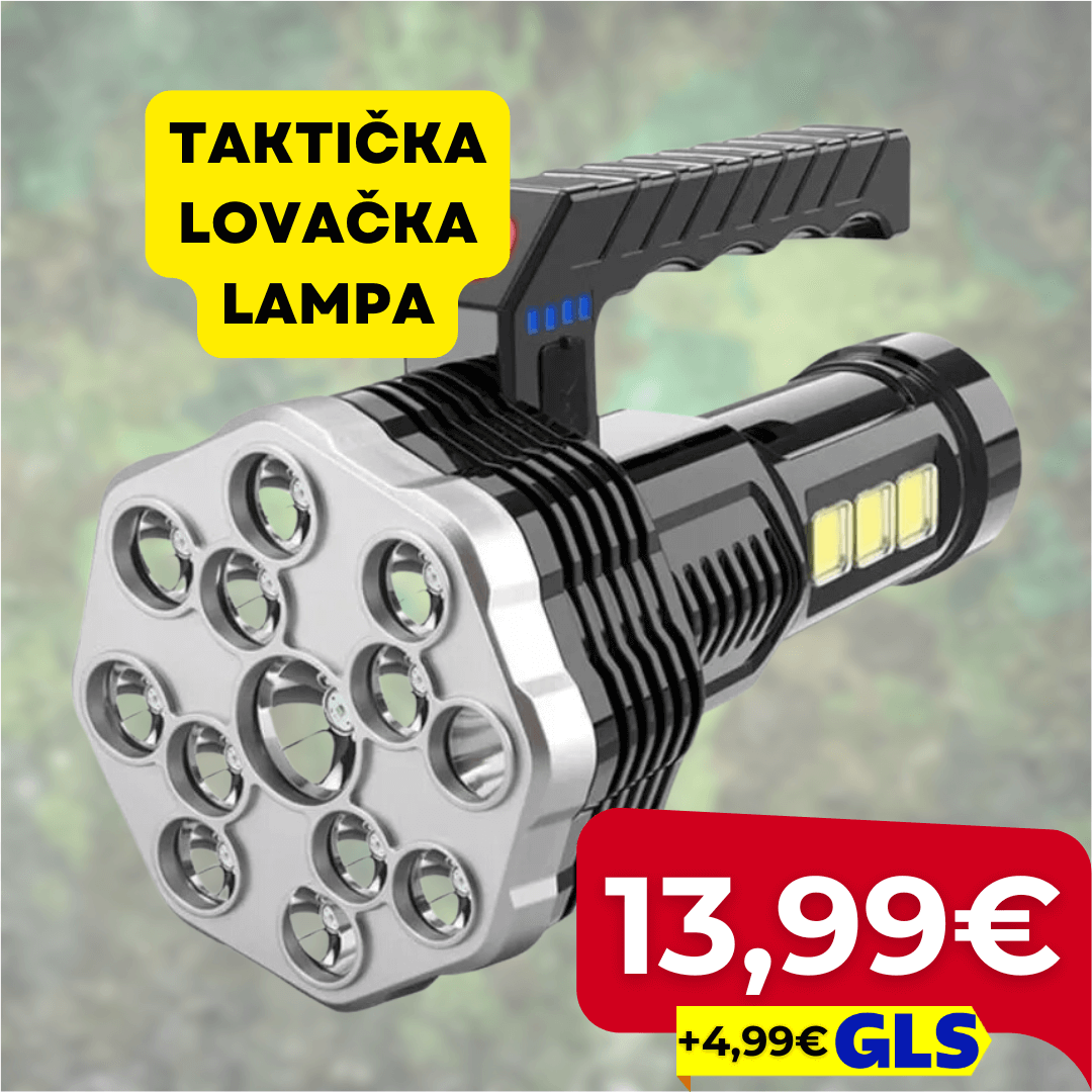 Vojna Taktička Baterijska Lampa s Akumulatorom – 16 LED COB, USB Punjiva