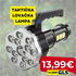 Vojna Taktička Baterijska Lampa s Akumulatorom – 16 LED COB, USB Punjiva