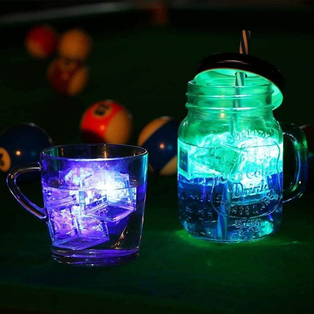 Glowing ice cubes