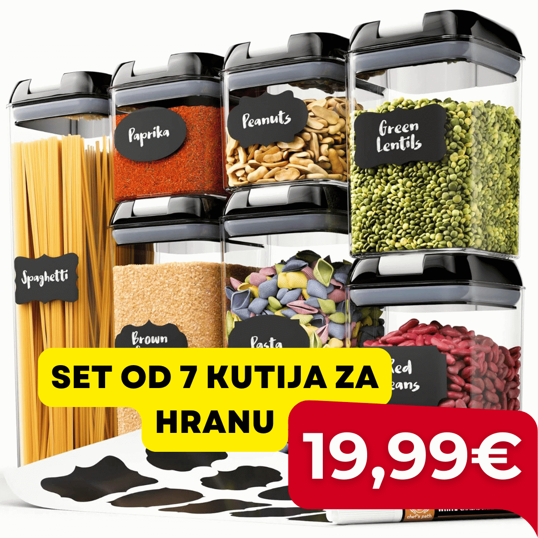 Set od 7 komada posuda za čuvanje hrane s poklopcima